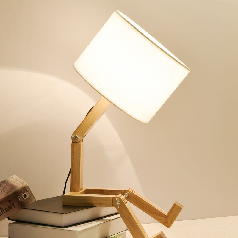 Table Lamp Adjustable Wooden Bedside Desk creative 10.4" X 18.8"Brown Contemporary Energy Efficient - THEAMBIENCEHOME