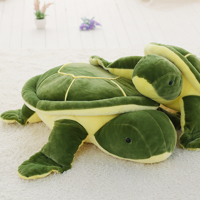 Süße große Schildkröte Plüsch Spielzeug Puppe kleine Schildkröte Puppe schlafen Kissen Bett Kinder Schildkröte