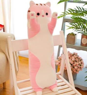 Cross-border cat long strip cat doll cute pillow lazy sleeping cushion doll plush toy