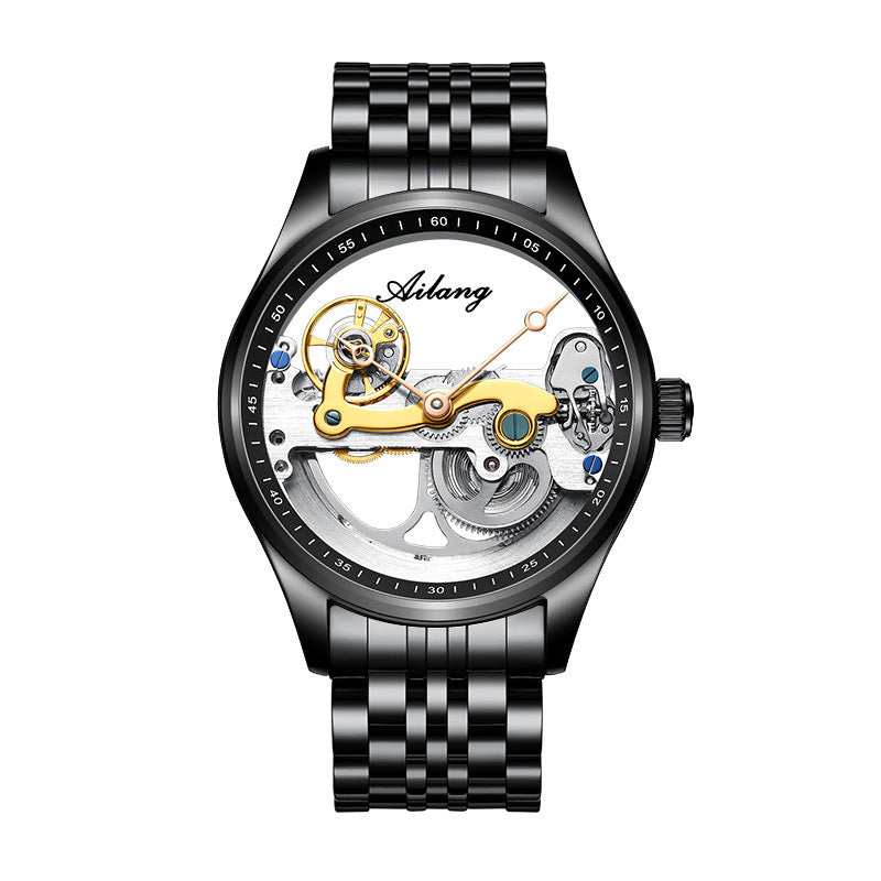 Male Automatic Mechanical Creative Hollow Silicone Band Watch