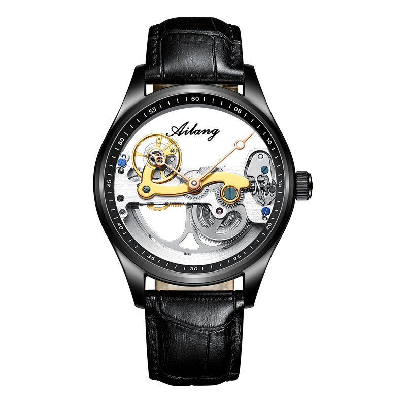 Male Automatic Mechanical Creative Hollow Silicone Band Watch