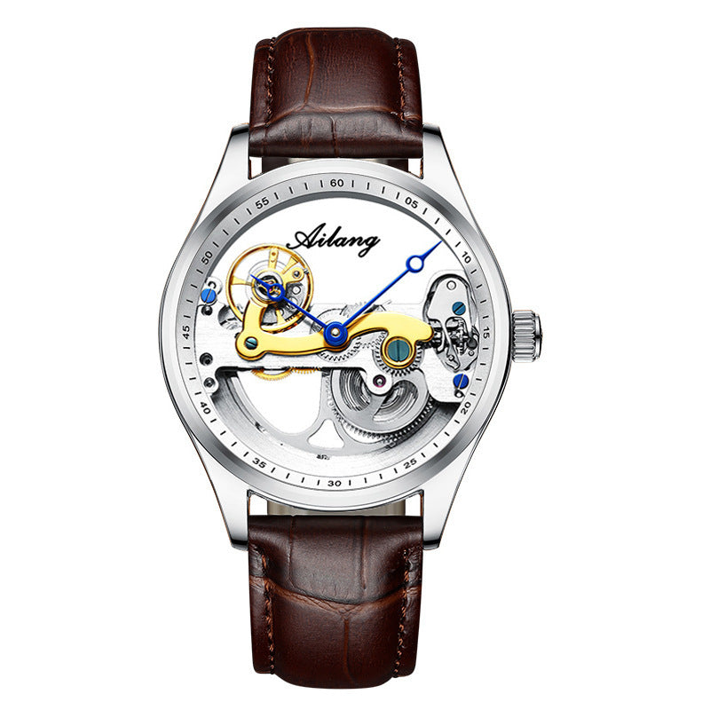 Male Automatic Mechanical Creative Hollow Silicone Band Watch
