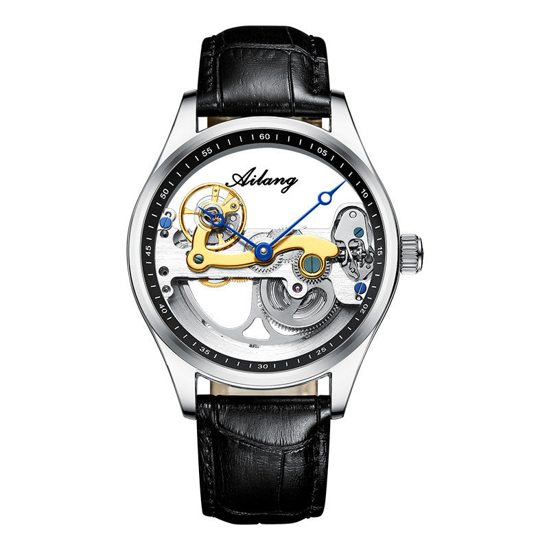 Male Automatic Mechanical Creative Hollow Silicone Band Watch