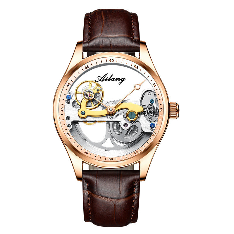 Male Automatic Mechanical Creative Hollow Silicone Band Watch