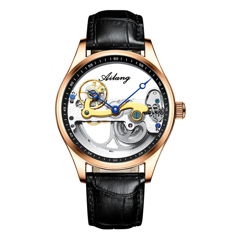 Male Automatic Mechanical Creative Hollow Silicone Band Watch
