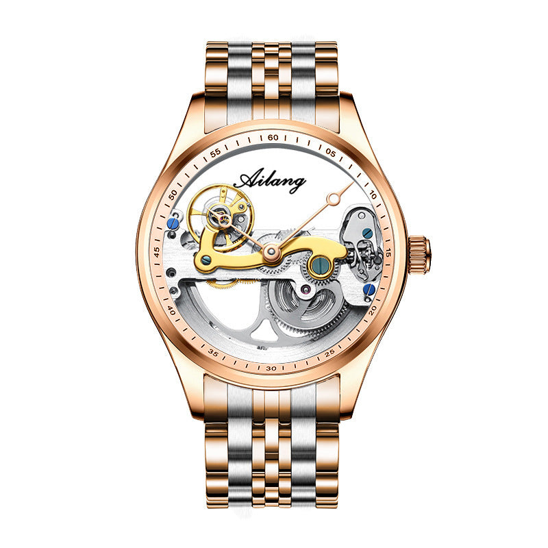 Male Automatic Mechanical Creative Hollow Silicone Band Watch