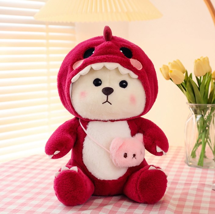 New Creative Transformation Strawberry Lina Bear Doll Plush Toy Mini Teddy Bear