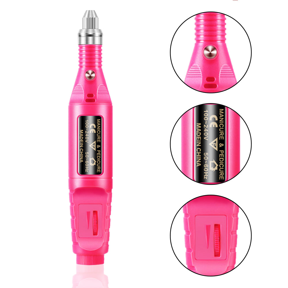 Manicure Pedicure Drill Set Machine for Ceramic Gel Nail Drill Equipment- USB Powered