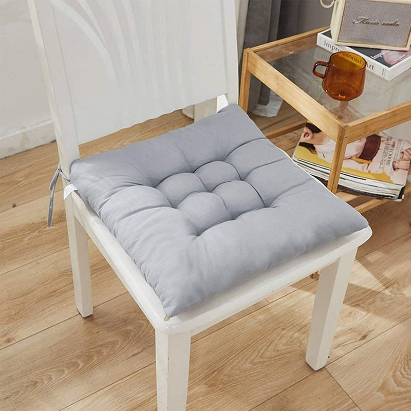 Pack of 4 Warm and Fluffy Chair Pads Quilted Square Seat Cushion