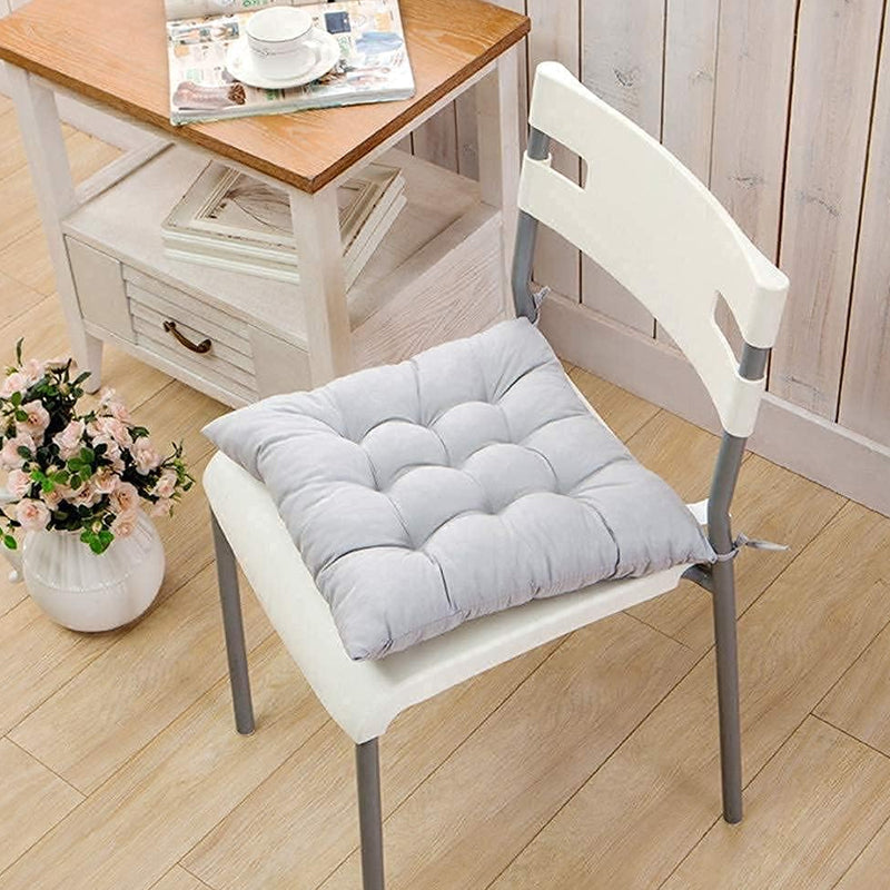 Pack of 4 Warm and Fluffy Chair Pads Quilted Square Seat Cushion