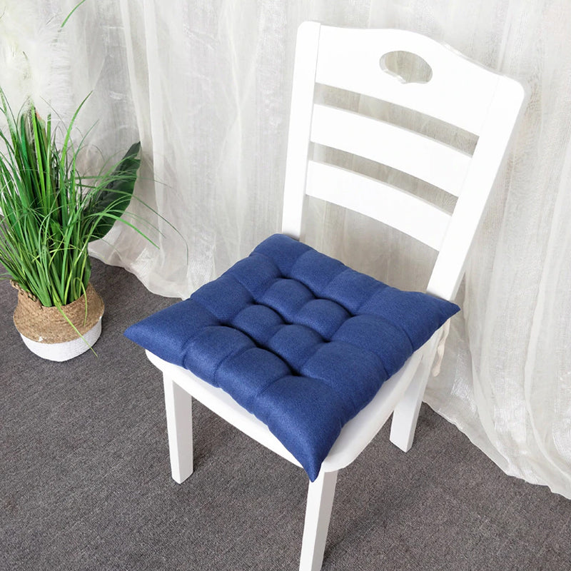 Pack of 4 Warm and Fluffy Chair Pads Quilted Square Seat Cushion