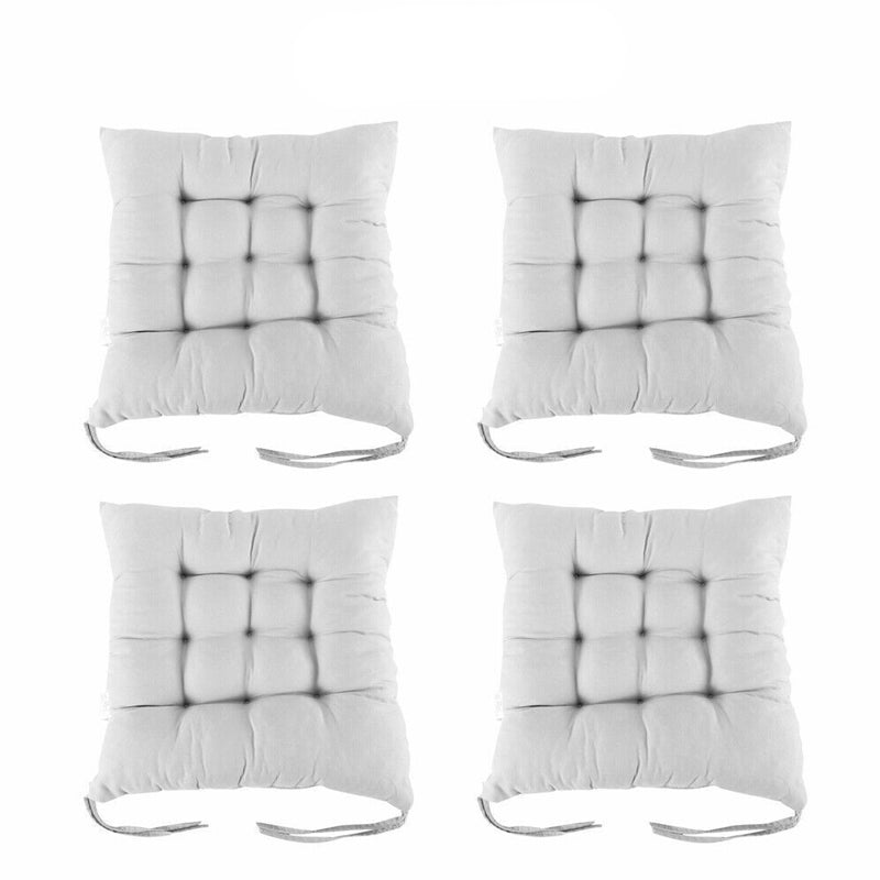 Pack of 4 Warm and Fluffy Chair Pads Quilted Square Seat Cushion