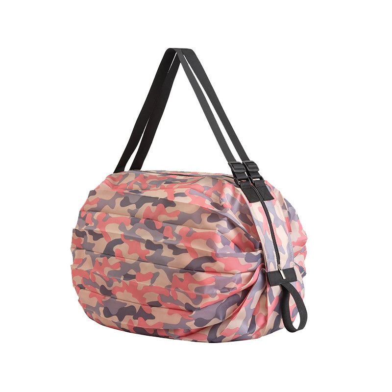 Reusable Eco-Friendly Foldable Shopping Bag with Handles and Pocket