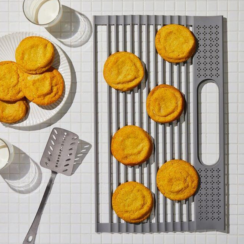 Roll-Up Over the Sink Stainless Steel Dish Drying Rack with Utensil Holder
