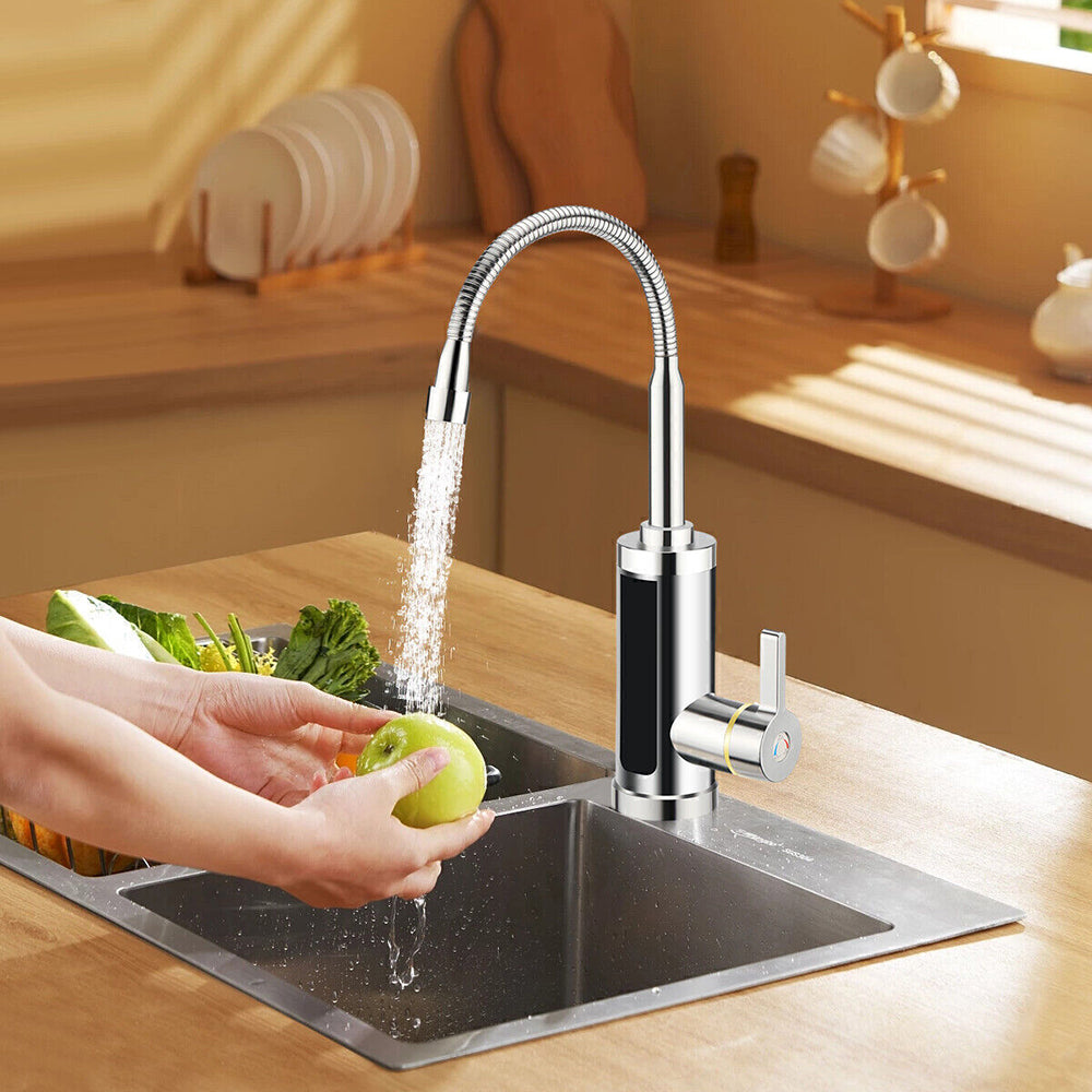 Electric Heating Fast Instant Hot Water Heater Faucet - Silver