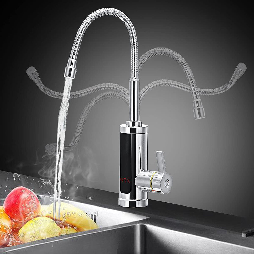 Electric Heating Fast Instant Hot Water Heater Faucet - Silver