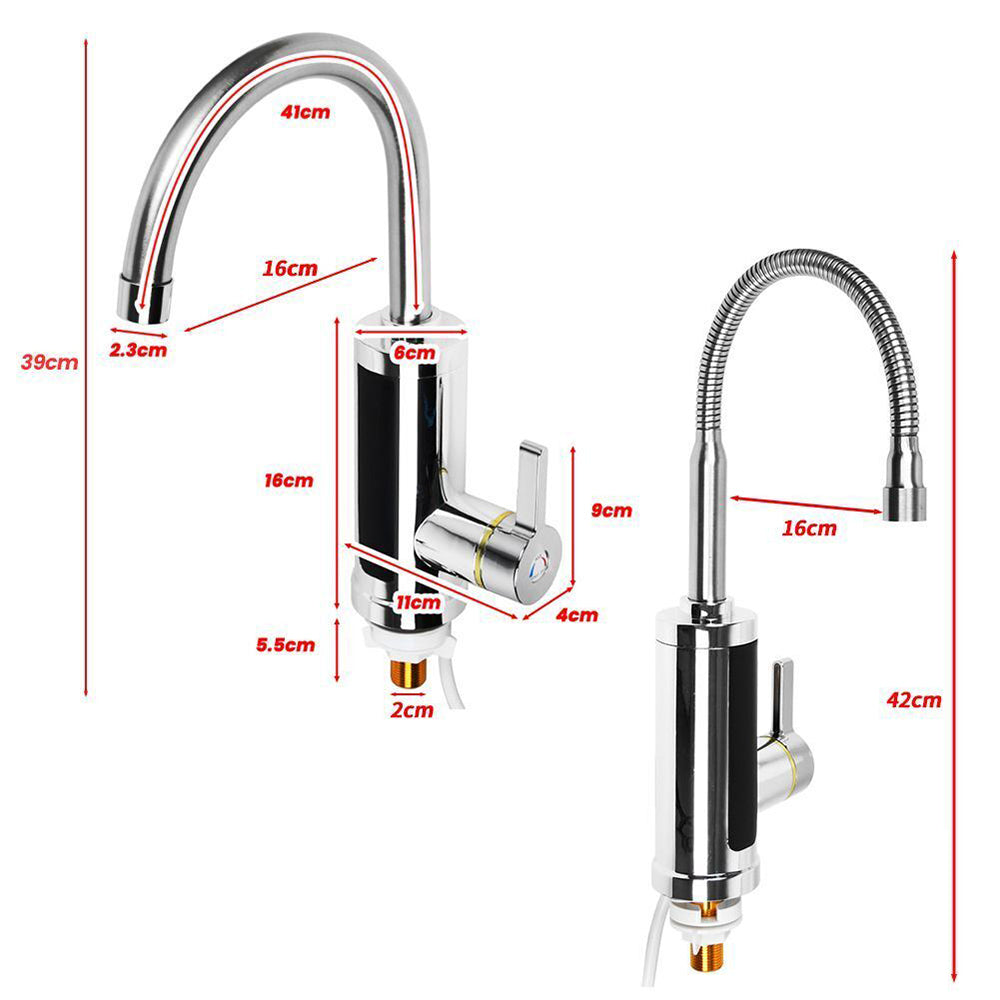 Electric Heating Fast Instant Hot Water Heater Faucet - Silver
