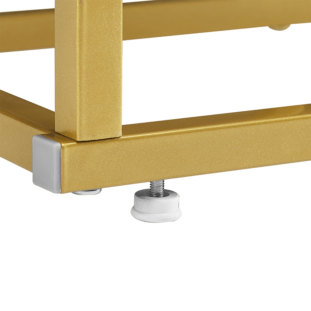 4-Tier Round Open Bookshelf with Gold Metal Frame - White