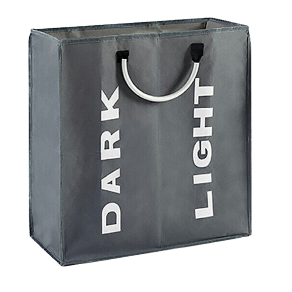 Foldable Fabric Laundry Basket Clothes Hamper Washing Bin - Grey