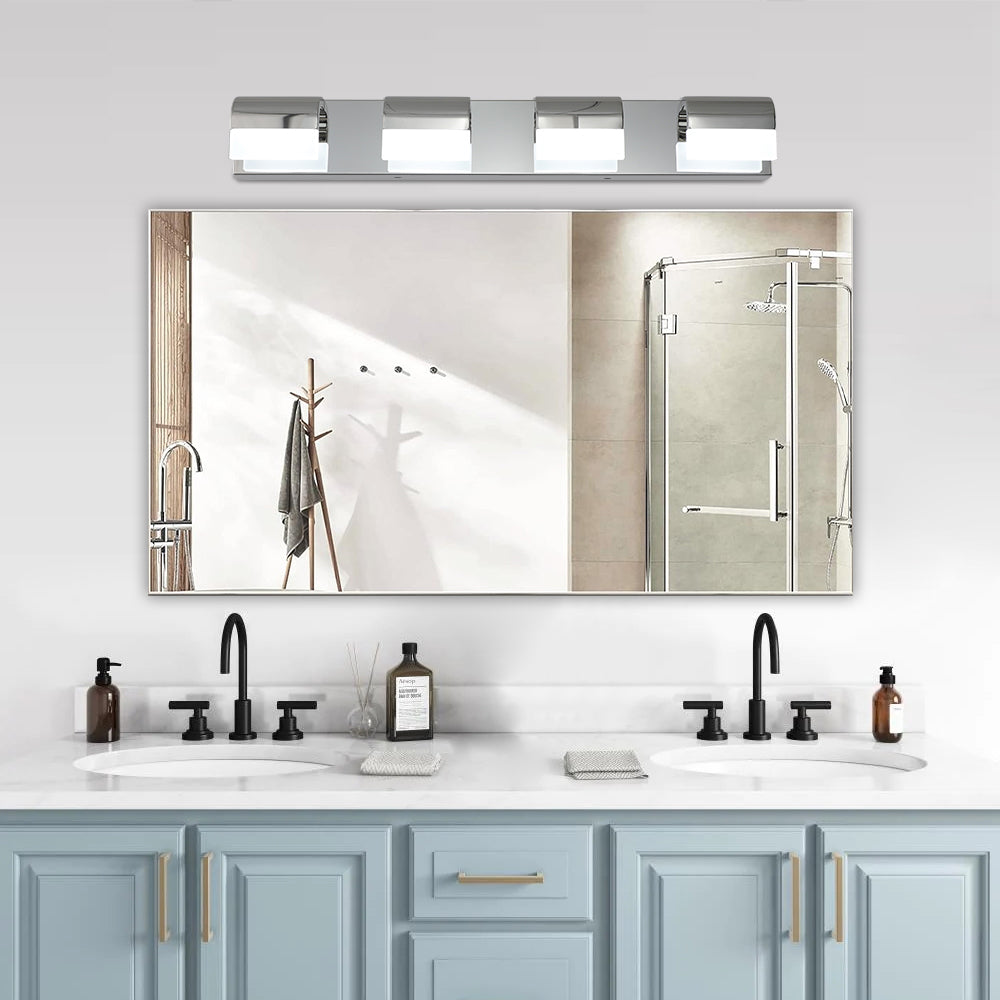 Modern 4-Light LED Black Vanity Mirror Light for Bathrooms & Makeup Tables