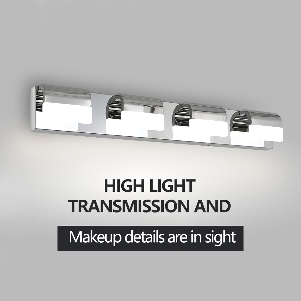 Modern 4-Light LED Black Vanity Mirror Light for Bathrooms & Makeup Tables