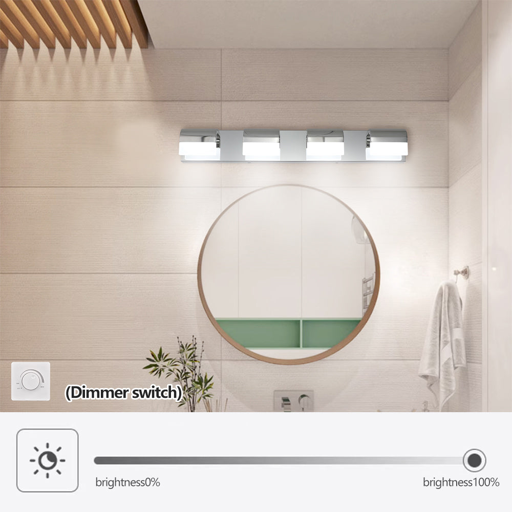 Modern 4-Light LED Black Vanity Mirror Light for Bathrooms & Makeup Tables