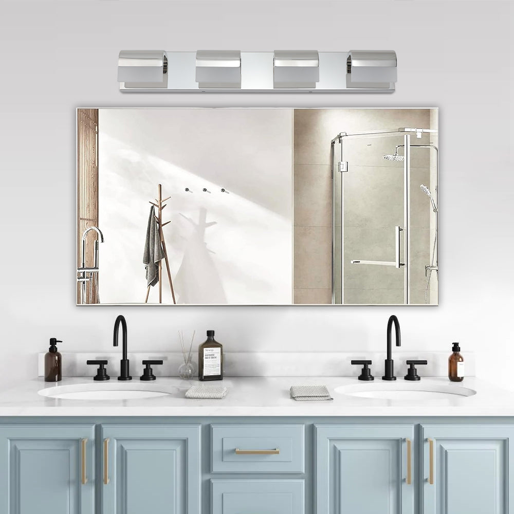 Modern 4-Light LED Black Vanity Mirror Light for Bathrooms & Makeup Tables