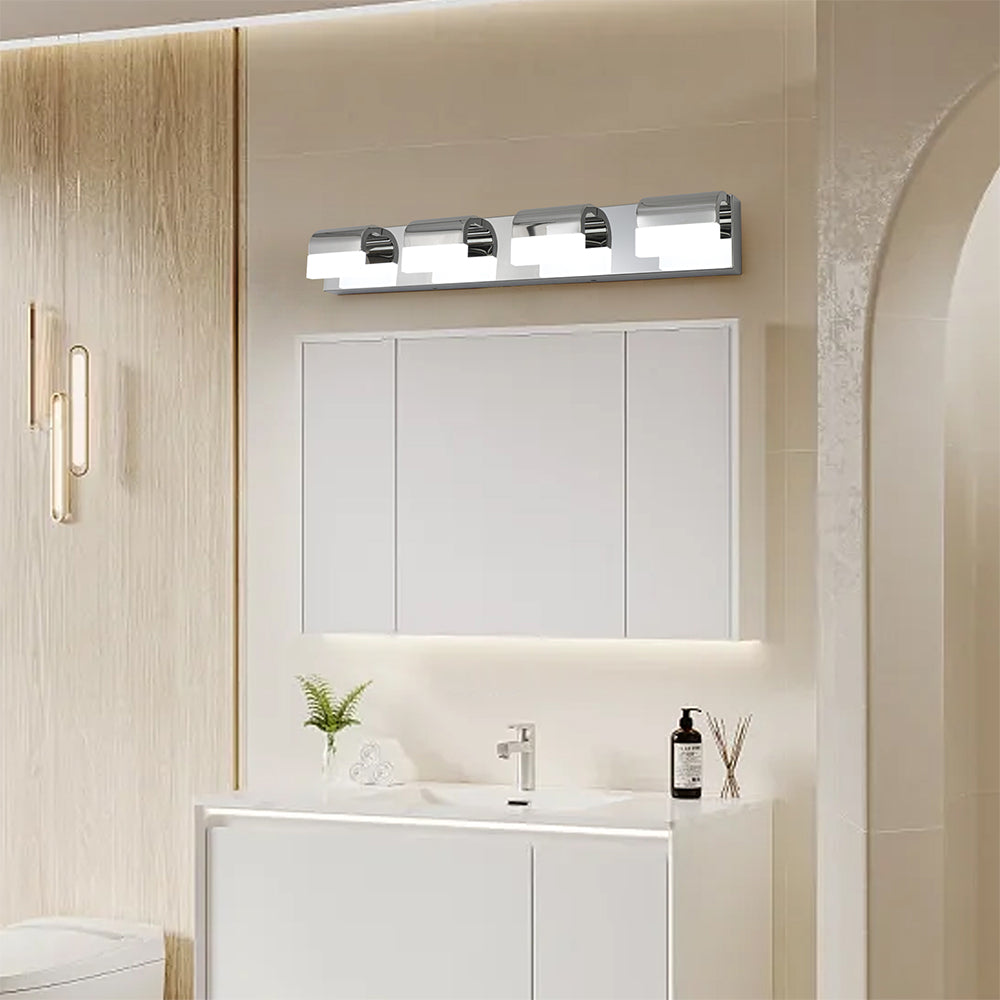Modern 4-Light LED Black Vanity Mirror Light for Bathrooms & Makeup Tables