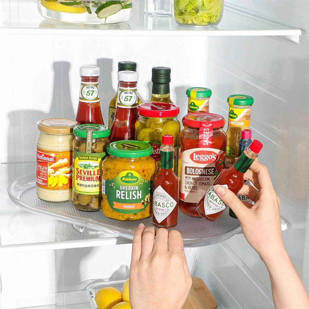 STORFEX Rectangular 360° Turntable Lazy Susan - Optimize Your Fridge Storage