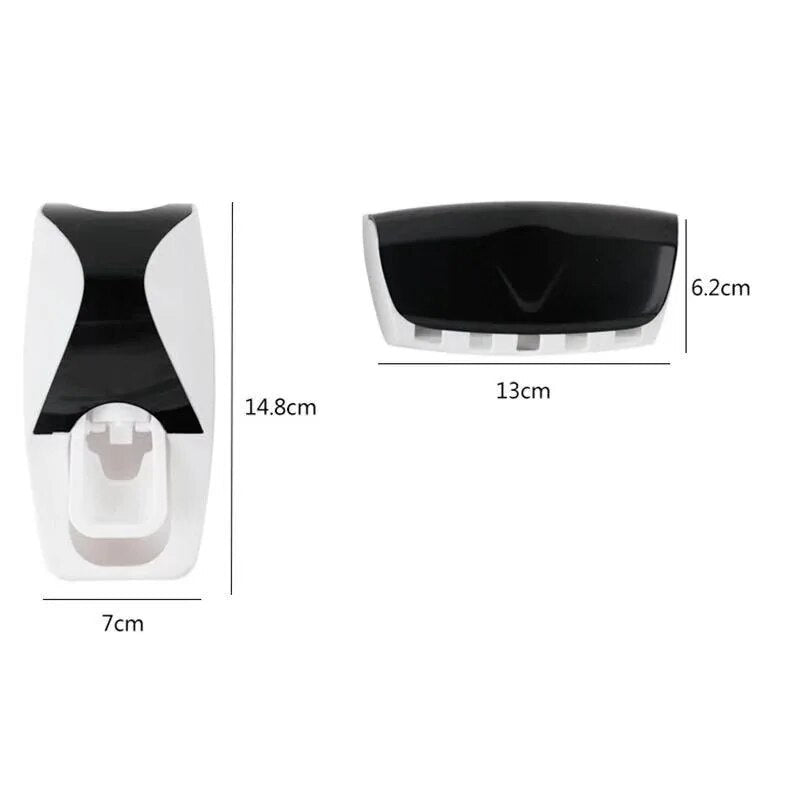 Wall Mounted Toothbrush Storage Rack with Toothpaste Squeezer