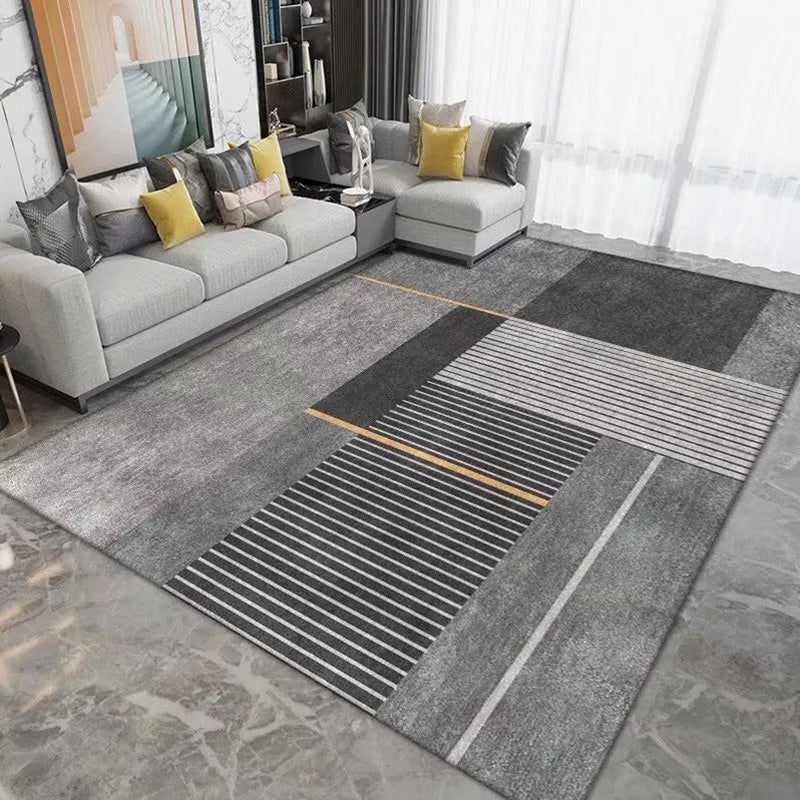 40x60cm Grey Geometric Living Room Tea Table Home Carpet Floor Mat