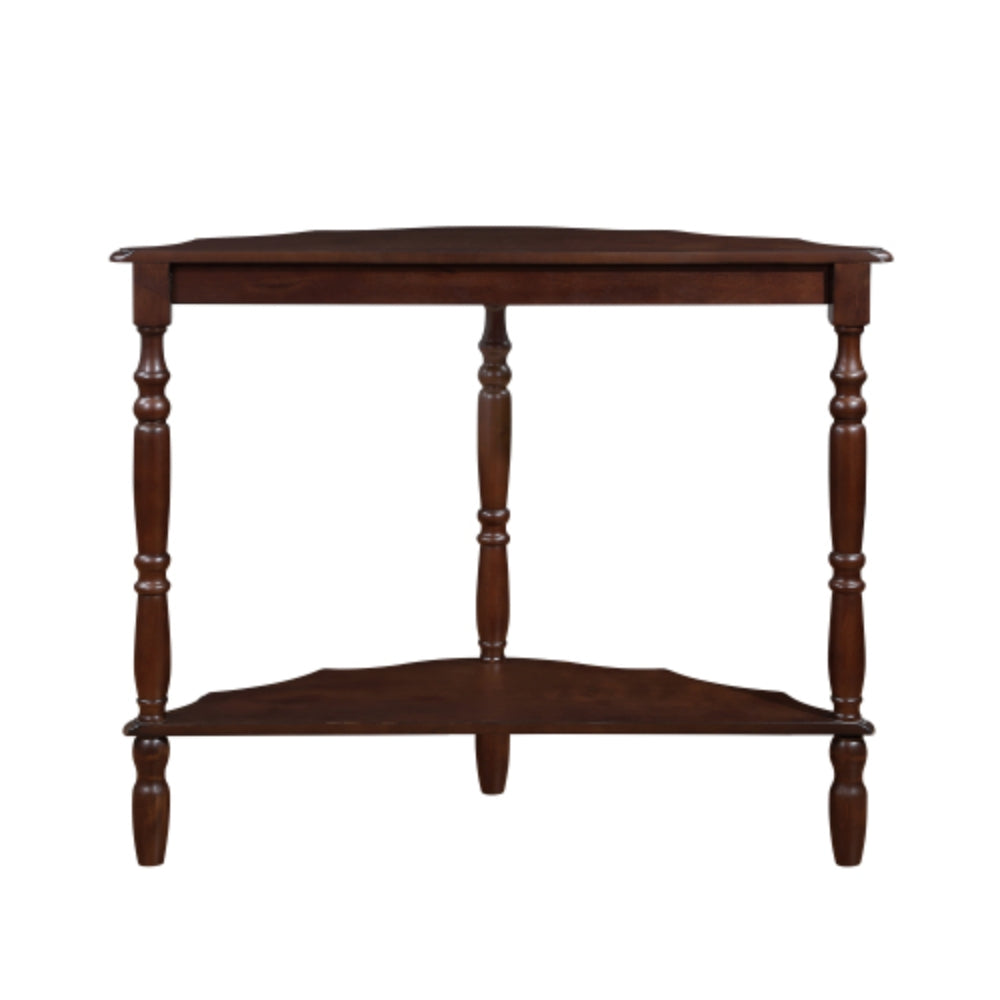 42 Inch Curved Half Moon Console Table with Cloud Design Top in Light Espresso
