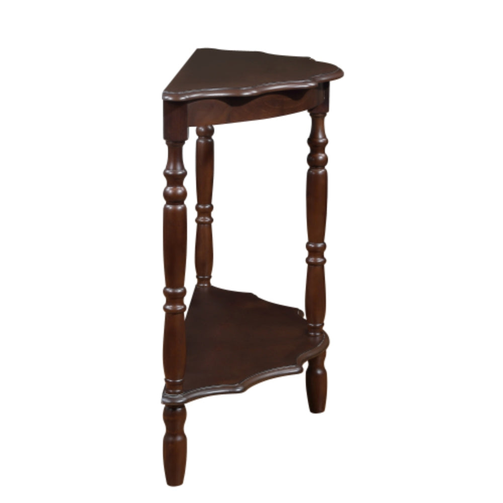 42 Inch Curved Half Moon Console Table with Cloud Design Top in Light Espresso