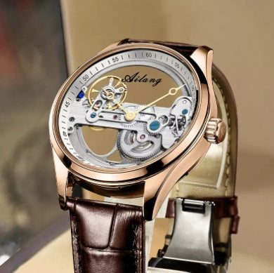 Male Automatic Mechanical Creative Hollow Silicone Band Watch