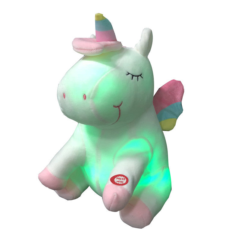 LED Plush Light Up Pink Unicorn Stuffed Animals Cute Pony Horse Toy Christmas Toy