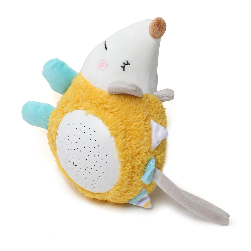 Soothing star projection night light plush toy baby coaxing doll