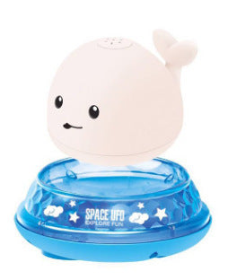 Electric sensor water spray whale baby toys with lights and music universal play water toys
