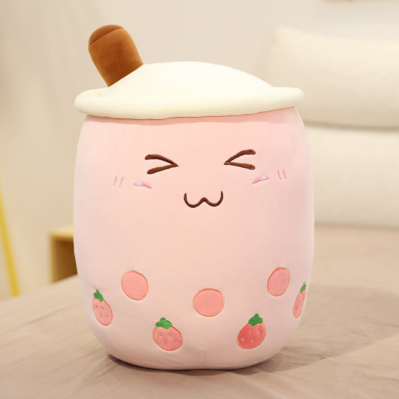 Plush toy cute pearl milk tea cup pillow