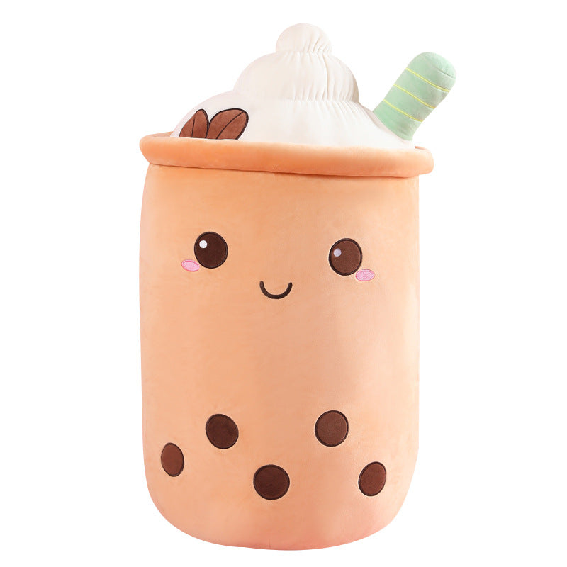 Super soft milk tea cup pillow girls bed sleeping cushion bedside sofa