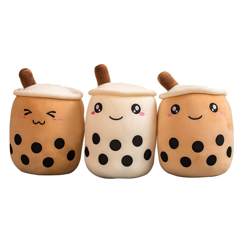 Plush toy cute pearl milk tea cup pillow