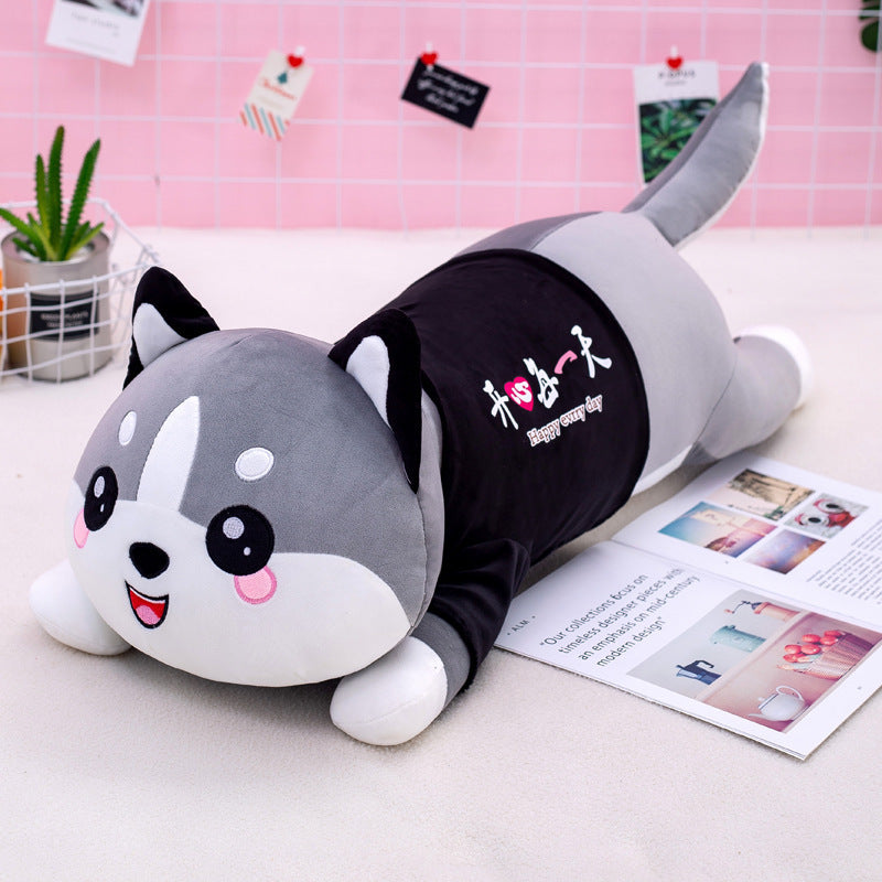 Großhandel Neue Husky Plüsch Spielzeug Puppe Niedlichen Welpen Puppe Ragdoll Große Lange Streifen Schlaf Kissen