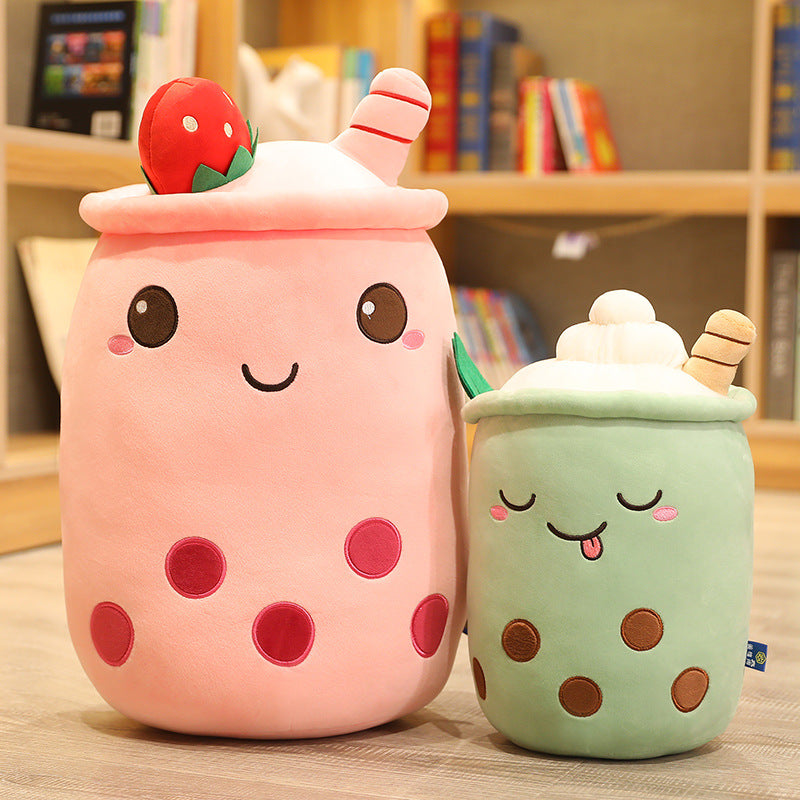 Super soft milk tea cup pillow girls bed sleeping cushion bedside sofa