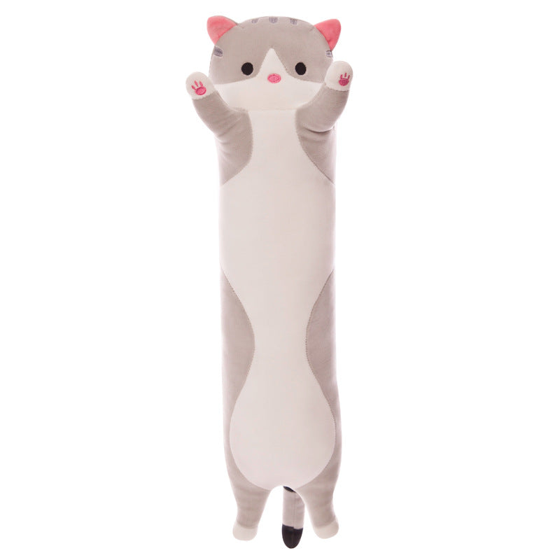 Cross-border cat long strip cat doll cute pillow lazy sleeping cushion doll plush toy