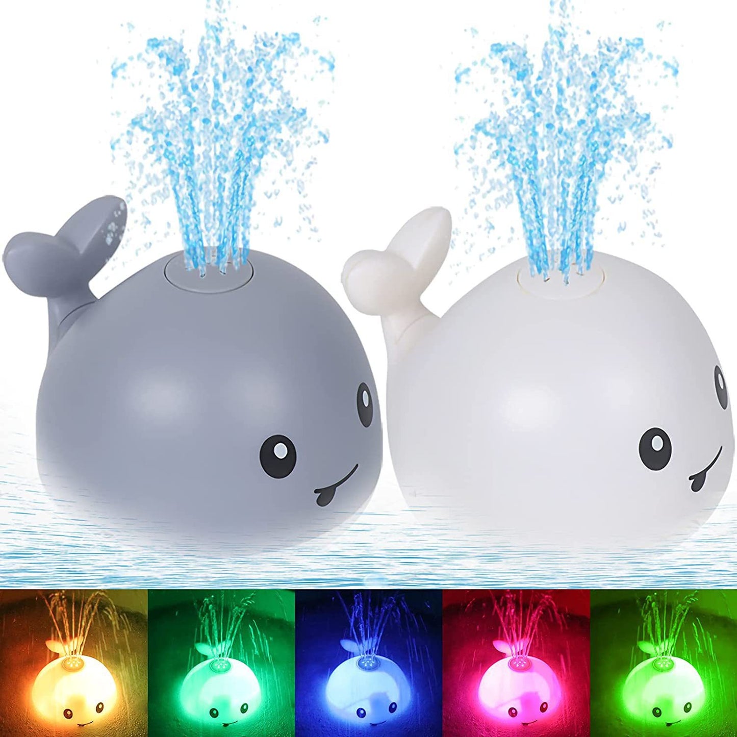 Electric sensor water spray whale baby toys with lights and music universal play water toys