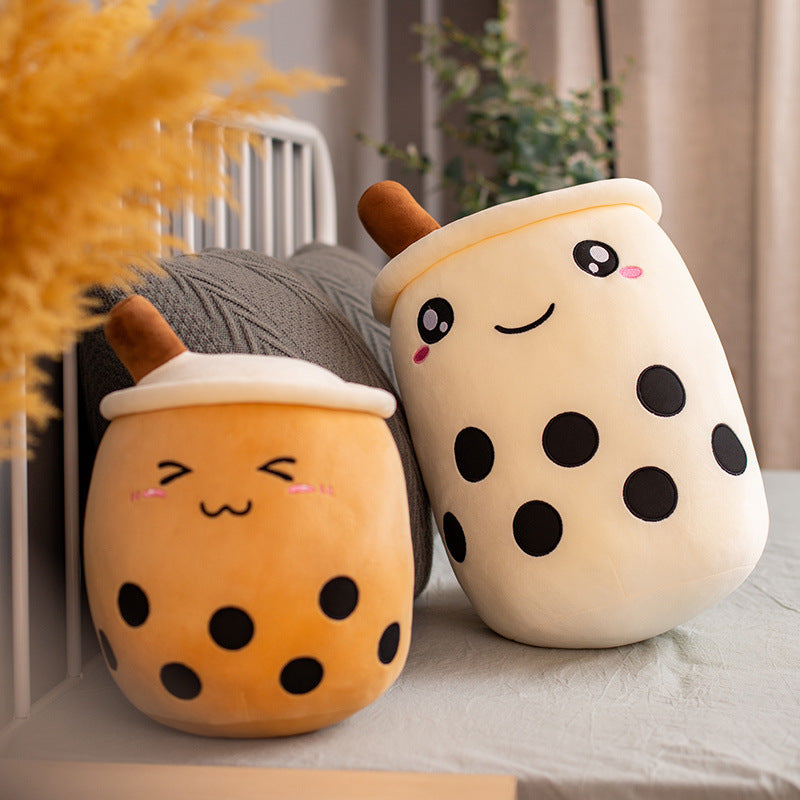 Plush toy cute pearl milk tea cup pillow