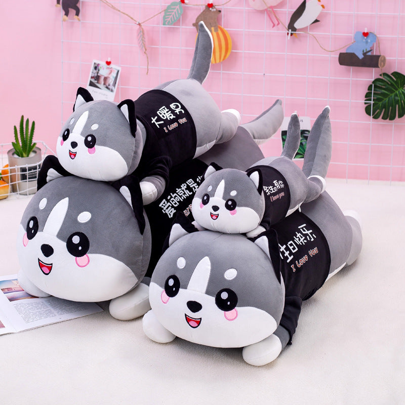 Großhandel Neue Husky Plüsch Spielzeug Puppe Niedlichen Welpen Puppe Ragdoll Große Lange Streifen Schlaf Kissen
