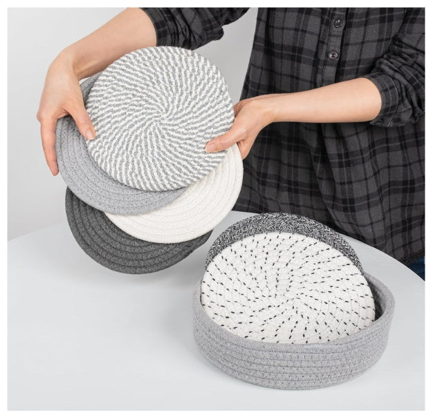 8" Trivets for Hot Dishes, 6 Heat Resistant Hot Pads - THEAMBIENCEHOME
