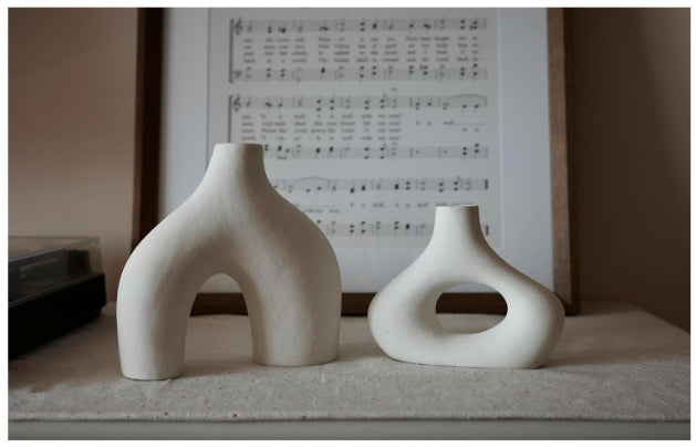 Ceramic Hollow Vase Set of 2 - THEAMBIENCEHOME