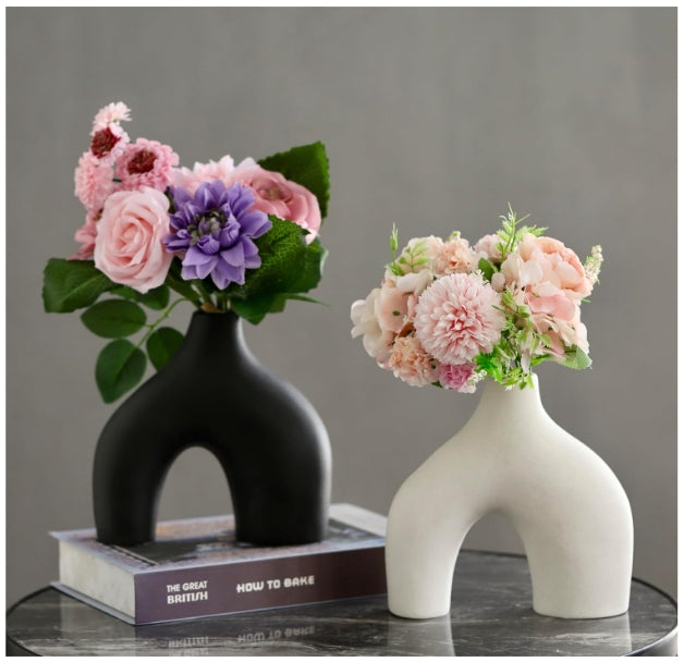 Ceramic Hollow Vase Set of 2 - THEAMBIENCEHOME
