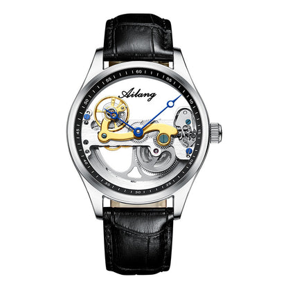 Male Automatic Mechanical  Creative Hollow Silicone Band Watch